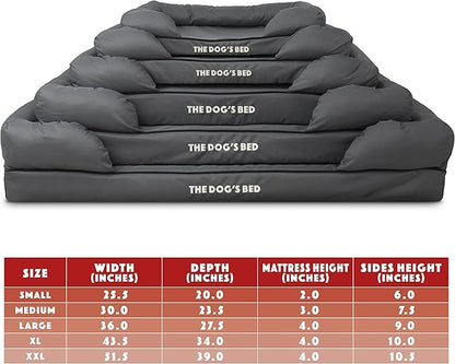 The Dog’s Bed, Dog Bed XXL Grey 51.5x39, Memory Foam, Pain Relief: Arthritis, Hip &amp; Elbow Dysplasia, Post Surgery, Lameness, Supportive, Calming, Waterproof Washable Cover, Veterinary Approved