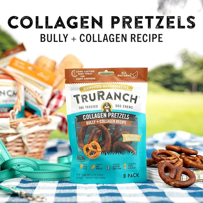 Collagen Pretzels, Bully - Collagen Dog Treats - Dog Pretzel Treats - Long Lasting Healthy Joint Support - Rawhide Alternative - Skin &amp; Coat Health, Value Pack, 3 Bags, 24 Count