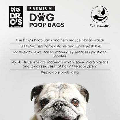 100% Certified Compostable Dog Poop Bags - Dr. C&