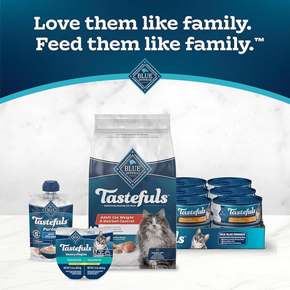 Blue Buffalo Tastefuls Weight &amp; Hairball Control Natural Dry Food for Adult Cats, 3-lb. Bag