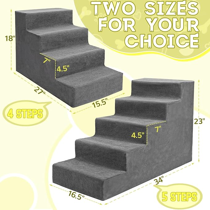 Niubya Dog Stairs for Small Dogs and Cats,18&