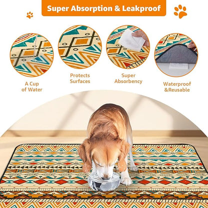 LOOBANI Reusable Pee Pads for Dogs Extra Large: 72"x 72" Washable Puppy Pads Waterproof , Super Absorbent Whelping Pad, Leak-Proof &amp; Non-Slip Dog Playpen Mat for Floor,Potty,Training,Cage (Yellow)