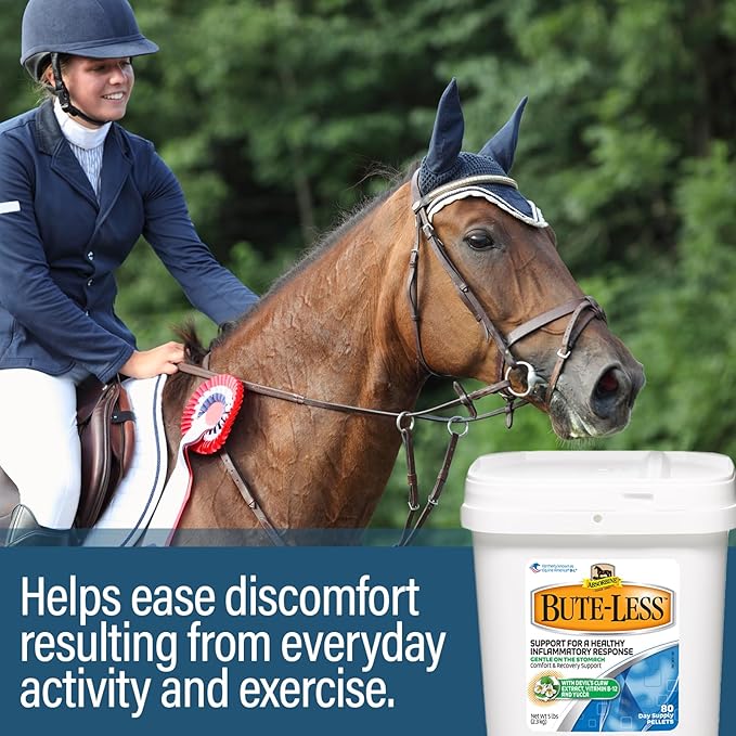 Absorbine Bute-Less Comfort &amp; Recovery Supplement Pellets, Healthy Inflammatory Response, 5 lb / 80 Day Supply