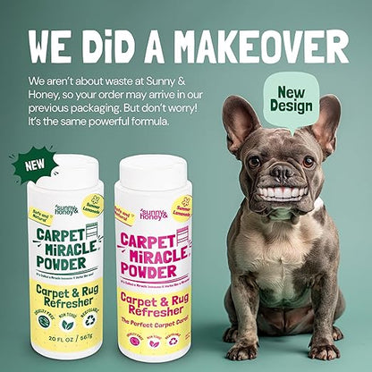 Sunny &amp; Honey Carpet Deodorizer Powder - 20 Oz, Summer Lemonade Scent - Rug Cleaner &amp; Carpet Cleaning Powder for Vacuuming &amp; Upholstery Freshener for Pets &amp; Kids