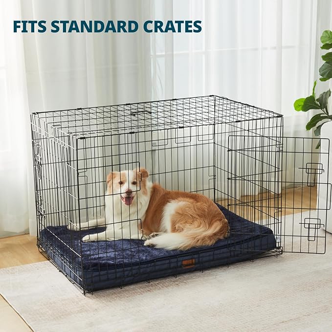 Memory Foam XL Dog Bed - 4” Thick Orthopedic Beds for Extra Large Dogs - Waterproof Dog Bed with Removable Washable Cover &amp; Wrap-Around Zipper - Ultimate Comfort and Easy Maintenance