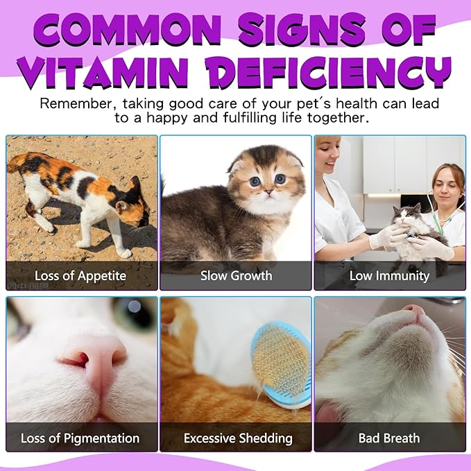 2PCS Liquid Multivitamin for Cat, 15 in 1 Cats Multivitamin Liquid Drops Supplements for Skin &amp; Coat, Heart Health, Bones and Joint, Cat Vitamins with Glucosamine and MSM, Immune System Support
