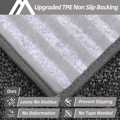 COSY HOMEER Edging Stair Treads Non-Slip Carpet Mat 28inX9in Indoor Stair Runners for Wooden Steps, Edging Stair Rugs for Kids and Dogs, 100% Polyester TPE Backing (15pc, Black)