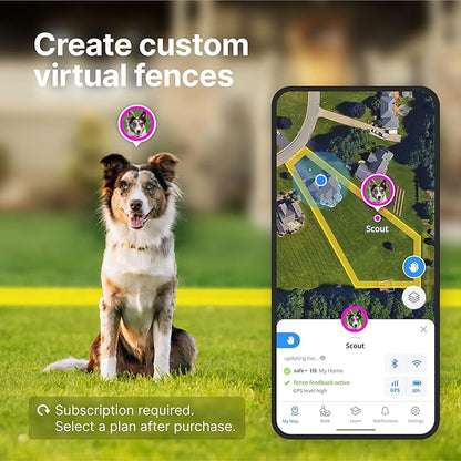 Halo Collar 4, All New GPS Wireless Dog Fence &amp; Dog Training Collar with GPS Tracker, Subscription Required, Waterproof, One Size, Orchid