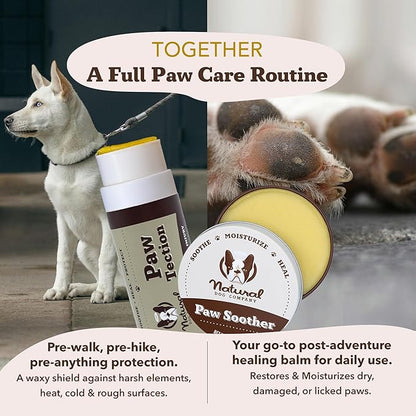 Natural Dog Company Paw Soother Balm &amp; Wax for Dogs, Moisturizing Relief for Dry, Cracked Paws, Lick-Safe, Repairs &amp; Heals, Protects Against Extreme Weather, Coconut Oil &amp; Vitamin E, 2 oz Stick