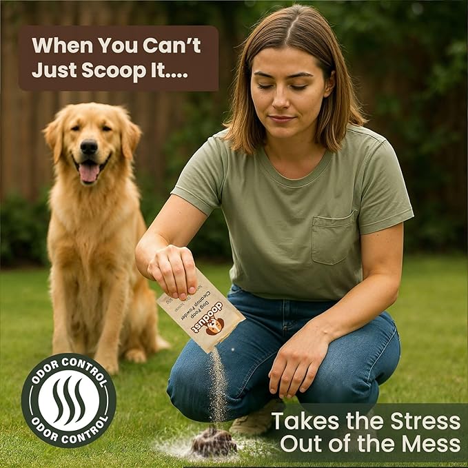 Doodust Dog Poop Clean Up Powder, Poop Hardener &amp; Yard Cleaner, Biodegradable, Pet-Safe, Stops Odor and Makes Pickup Easy