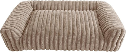 Arlee Saddle Sofa Memory Foam Pet Bed, Comfortable &amp; Washable, Ideal for Dogs and Puppies, Extra Comfort, Couch Design, Crate &amp; Kennel Furniture, Pet Supplies &amp; Essentials, Tan, Large