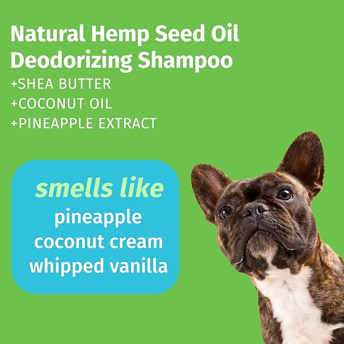 Hempz New Pet Shampoo, Deodorizing wash for Smelly Dogs or Cats, Tropical Coconut Scent, Dog &amp; Cat Shampoo 17 oz.
