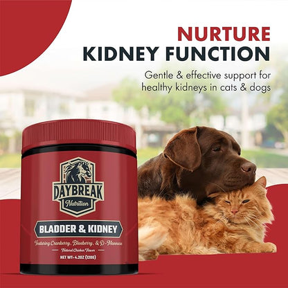 Bladder and Kidney Relief for Dogs &amp; Cats by Daybreak Nutrition | Powder Cranberry Supplement for Dogs and Cat for UTI Treatment &amp; Urinary Support | Dog &amp; Cat Urinary Tract Infection Remedy Supplement