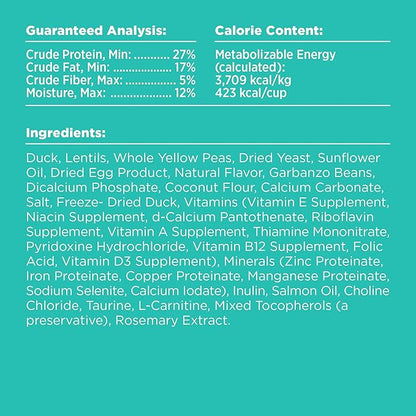 BIXBI Rawbble Dry Dog Food, Duck, 4 lbs - USA Made with Fresh Meat - No Meat Meal &amp; No Corn, Soy or Wheat - Freeze Dried Raw Coated Dog Food - Minimally Processed for Superior Digestibility