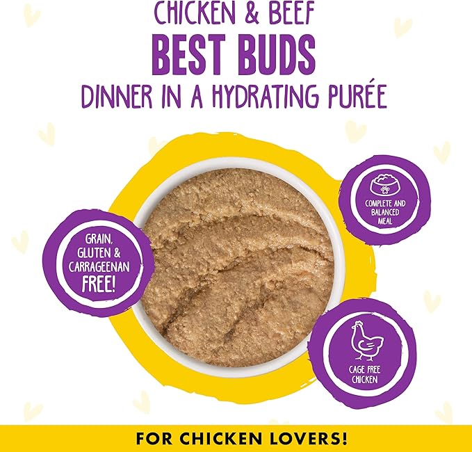 Weruva B.F.F. Play - Best Feline Friend Paté Lovers, Aw Yeah!, Chicken &amp; Beef Best Buds with Chicken &amp; Beef, 2.8oz Can (Pack of 12)