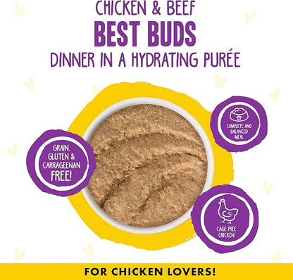 Weruva B.F.F. Play - Best Feline Friend Paté Lovers, Aw Yeah!, Chicken &amp; Beef Best Buds with Chicken &amp; Beef, 2.8oz Can (Pack of 12)