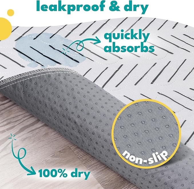 NALALAS Large Washable Pee Pads for Dogs | Reusable, Waterproof &amp; Ultra Absorbent Puppy Pads | Dog Pee Pads, Anti-Slip, Leakproof &amp; Quick Dry Pet Training Mat | Whelping Pad, Puppy Mat &amp; Crate Pad