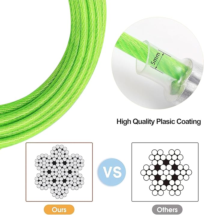 Dog Tie Out Cable for Outside,10FT Heavy Duty Dog Leash&amp;Chains with Swivel Hook,Small-Large Dogs Runner Cable Up to 250lbs, Long Dogs Lead Line for Yard Outdoor and Camping (250lbs 10FT, Green)