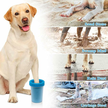 Portable Dog Paw Cleaner, Washer, Buddy Muddy Pet Foot Cleaner for Medium Breed Dogs and Cats, Blue