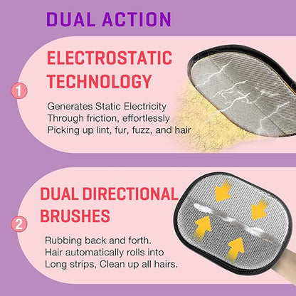 Pet Hair Remover Gloves for Cats &amp; Dogs, Electrostatic Pet Hair Removal Gloves Brush for Pets Hair, Upgraded Animal Fur Removal Tool, Reusable Cats &amp; Dogs Grooming Gloves for Hair Removal (1)