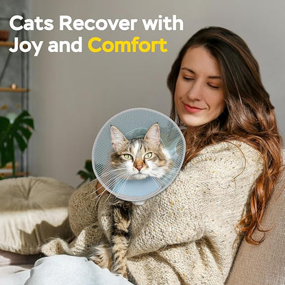 Cat Cone Collar Soft to Stop Licking After Surgery, Waterproof Lightweight Recovery Collar for Cats and Small Dogs, Elizabeth Plastic Cone Alternative, Neck Pillow to Prevent Scratches