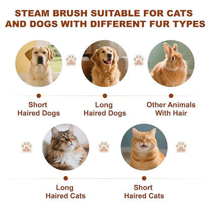 Cat Steam Brush, Dog Brush for Shedding, Pet Spray Hair Removal Comb, Pet Grooming Brush for Short &amp; Long Haired Dogs &amp; Cats,Spritz Defur Comb with Waterless Shampoo (White)