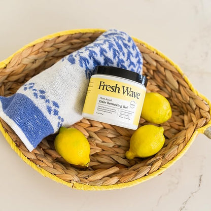 Fresh Wave Lemon Odor Removing Gel, 15 oz., Pack of 2 - Safer Odor Absorbers for Home, Natural Plant-Based Odor Eliminator, Every 15 oz. lasts 30-60 Days, For Cooking, Trash &amp; Pets