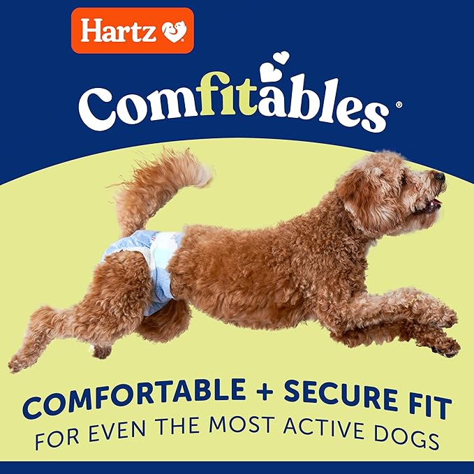 New! Hartz® Comfitables® Disposable Dog Diapers, Size XL 5 count, Comfortable &amp; Secure Fit, Easy to Put On, Super Absorbent Male and Female Diaper