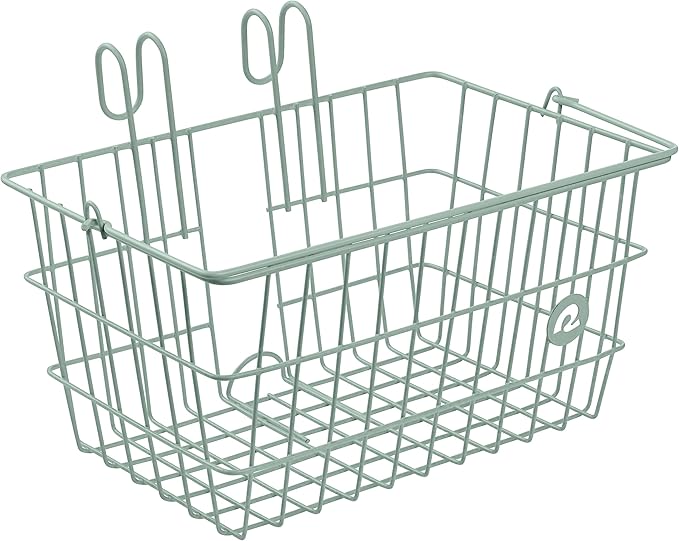 Retrospec Apollo-Lite Lift-Off Bike Basket - Detachable Steel Handlebar Basket with Carrying Handle for Commuting, Shopping &amp; Beach Trips - 14.5in x 9.5in Weather-Resistant Biking Gear