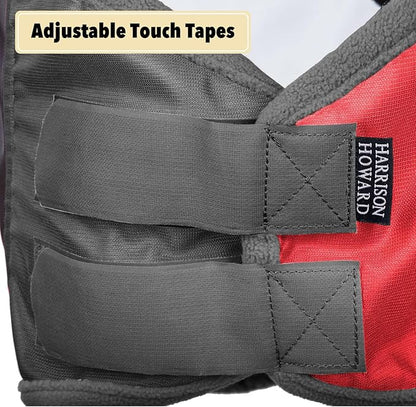 Harrison Howard Pro Luminous Horse Fly Mask Standard with Ears UV Protection for Horse Scarlet Red/Black Small Pony