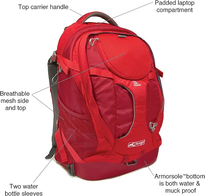 Kurgo G-Train - Dog Carrier Backpack for Small Pets - Cat &amp; Dog Backpack for Hiking, Camping or Travel - Waterproof Bottom - Red