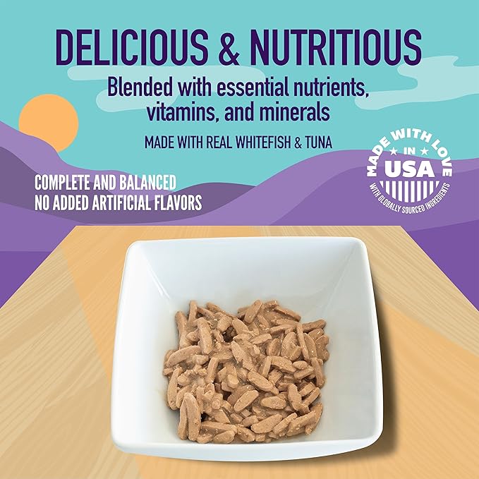 A Strong Heart Canned Wet Cat Food, Shreds with Ocean Whitefish &amp; Tuna - 5.5 oz Cans (Pack of 24), Made in The USA with Real Ocean Whitefish &amp; Tuna
