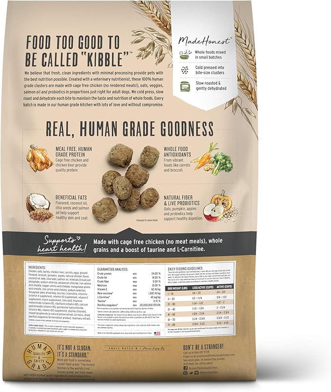 The Honest Kitchen Whole Food Clusters Whole Grain Chicken &amp; Oat Dry Dog Food, 20 lb Bag