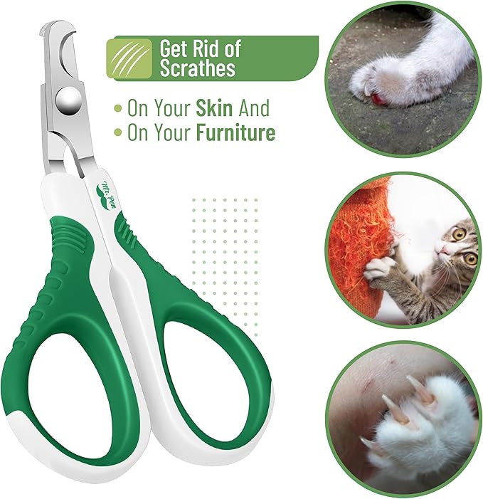 Mr. Pen Cat Nail Trimmer - Green &amp; White, Cat &amp; Kitten Nail Clipper, Pet Claw Trimmer for Small Dogs