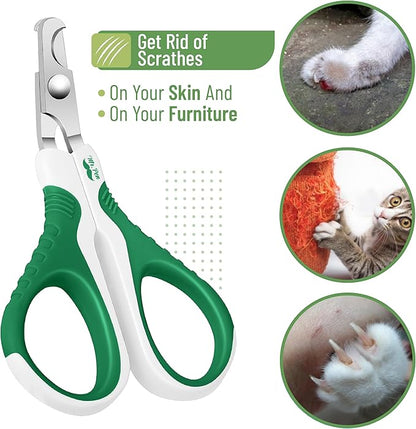 Mr. Pen Cat Nail Trimmer - Green &amp; White, Cat &amp; Kitten Nail Clipper, Pet Claw Trimmer for Small Dogs