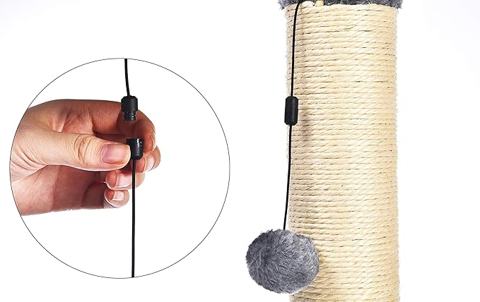 Amazon Basics Cat Scratcher - Indoor Classic Single Cat &amp; Kittens Scratching Post, Medium (31.5"H) - Grey