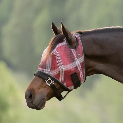 Kensington Fly Mask w/Web Trim Dual Ear Opening &amp; Forelock Freedom Size: L-Avg Color: 165 - Merlot