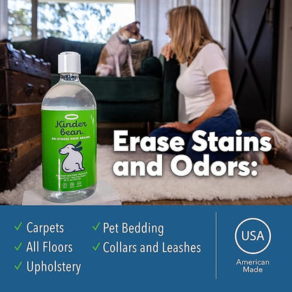 Dog &amp; Cat Urine Stain and Odor Eliminator for Carpet, Upholstery, Hard Floors - Single 24 oz., Grapefruit Tea Tree Scent, Enzyme Bio-Active Formula with Squeeze and Spray Top