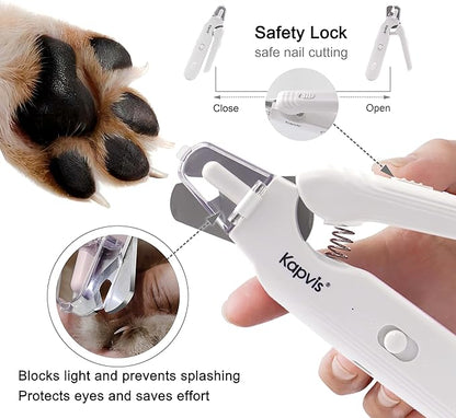 2-in-1 Dog Nail Trimmers &amp; Dog Nail Grinder with LED Lights,Cat Nail Clipper with Guard,cat Nail Trimmer for Large Medium Small Dogs Cats Claw Trimmer Quick Sensor and Safety Guard