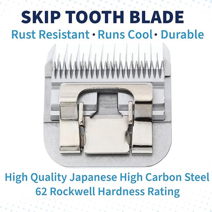 Detachable A Series 7 Skip Tooth Blade Dog Grooming Cuts Length 1/8" - 3.2mm Japanese High Carbon Steel 7 Dog Grooming Blade Supplies | Detachable Blade Clippers (Compatible A5 Series(B7)