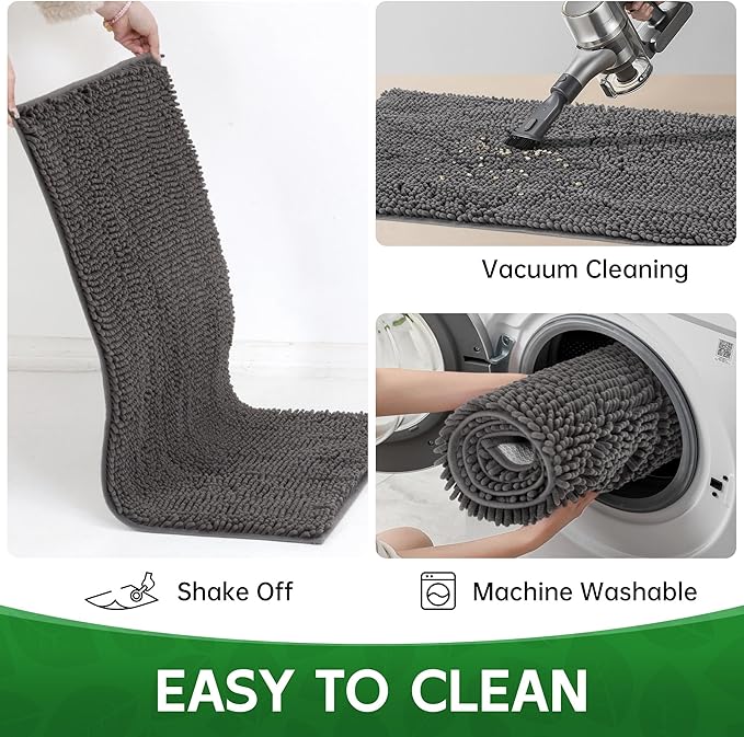 Dog Door Mat Indoor Entrance, 60" x 24" Absorbent &amp; Quick-Drying Mud Rugs, Non-Slip Door Rugs for Entryway Indoor Washable, Soft Chenille Dog Mat for Muddy Paws