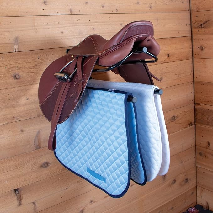 Saddle Rack with Pad Bar for Horse Enthusiast | Heavy-Duty Saddle Rack Wall Mount | Western &amp; English Saddle Rack | Keeps Tack Organized