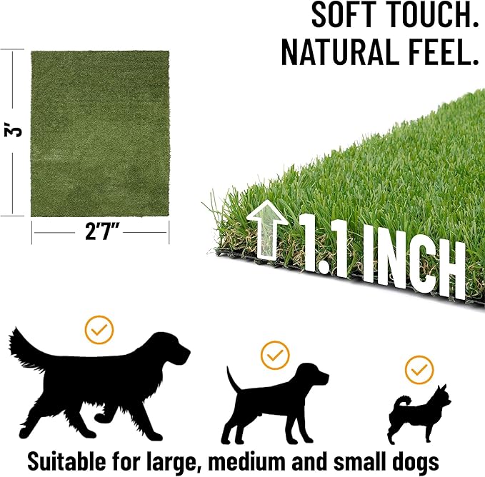 Ottomanson Artificial Grass Puppy Potty Training Pad, 2&