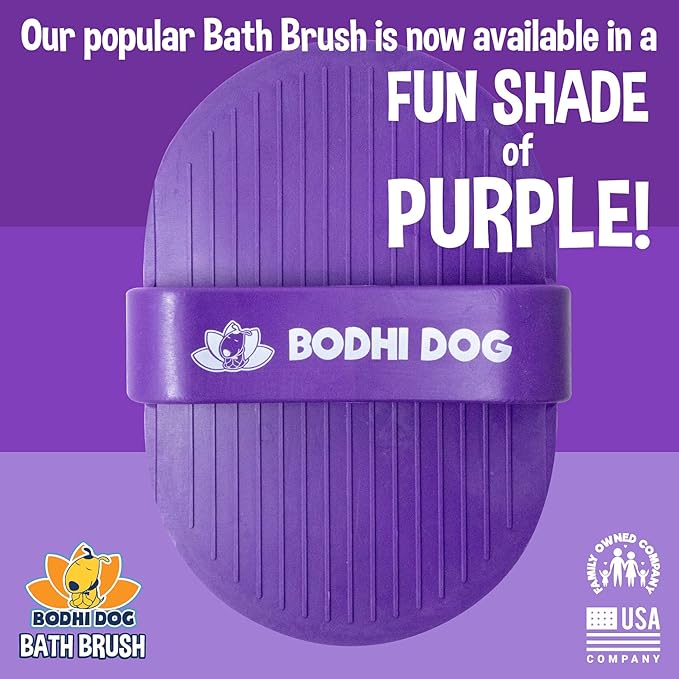 Bodhi Dog Shampoo Brush - Pet Grooming &amp; Bath Supplies for Dogs and Cats - Bath Brush for Long &amp; Short Hair - Premium Scrubber for Shower, Bathing &amp; Massage (Two Pack, Purple)