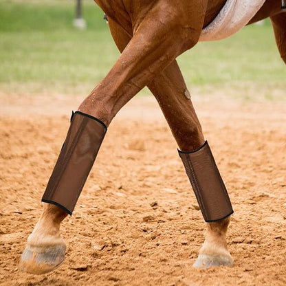 Jexine 12 Fly Boots for Horse Set of 12 Loose Breathable Mesh Horse Fly Sheets Protective Horse Leg Wraps Leggings for Preventing Flies and Mosquitoes Bites (Gray)