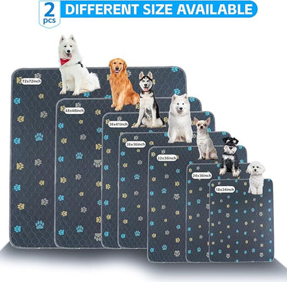 Aitmexcn Washable Puppy Dog Pee Pad, 100% Waterproof Whelping Training Mat for Puppy/Senior Dog, Fast Drying Reusable Puppy Pads for Indoor, Outdoor and Car Travel- 72&