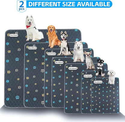 Aitmexcn Washable Puppy Dog Pee Pad, 100% Waterproof Whelping Training Mat for Puppy/Senior Dog, Fast Drying Reusable Puppy Pads for Indoor, Outdoor and Car Travel- 72&