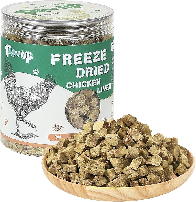 Freeze Dried Chicken Liver Pet Treats, High Protein Freeze-Dried Pet Food for Dogs, Cats, Fresh Ingredient Snacks, 4.6 oz, Rawhide Free&amp;Grain Free