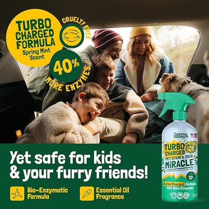 Sunny &amp; Honey Enzyme Carpet Cleaner Spray - 32 Fl Oz, Spring Mint - Pet Urine Remover &amp; Odor Eliminator - Stain Remover