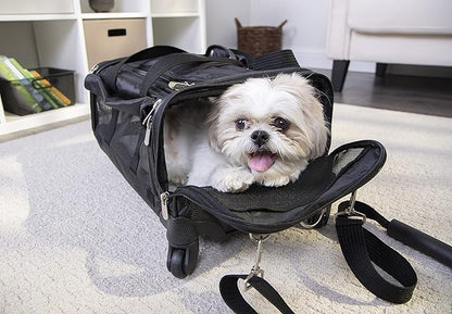 Sherpa on Wheels Indoor Pet Dog Carrier, Black Large for All Breed Sizes